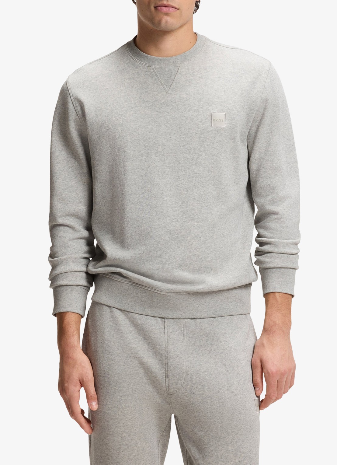 BOSS Westart sweater met logo - detail 3 open grey-086 / grijs