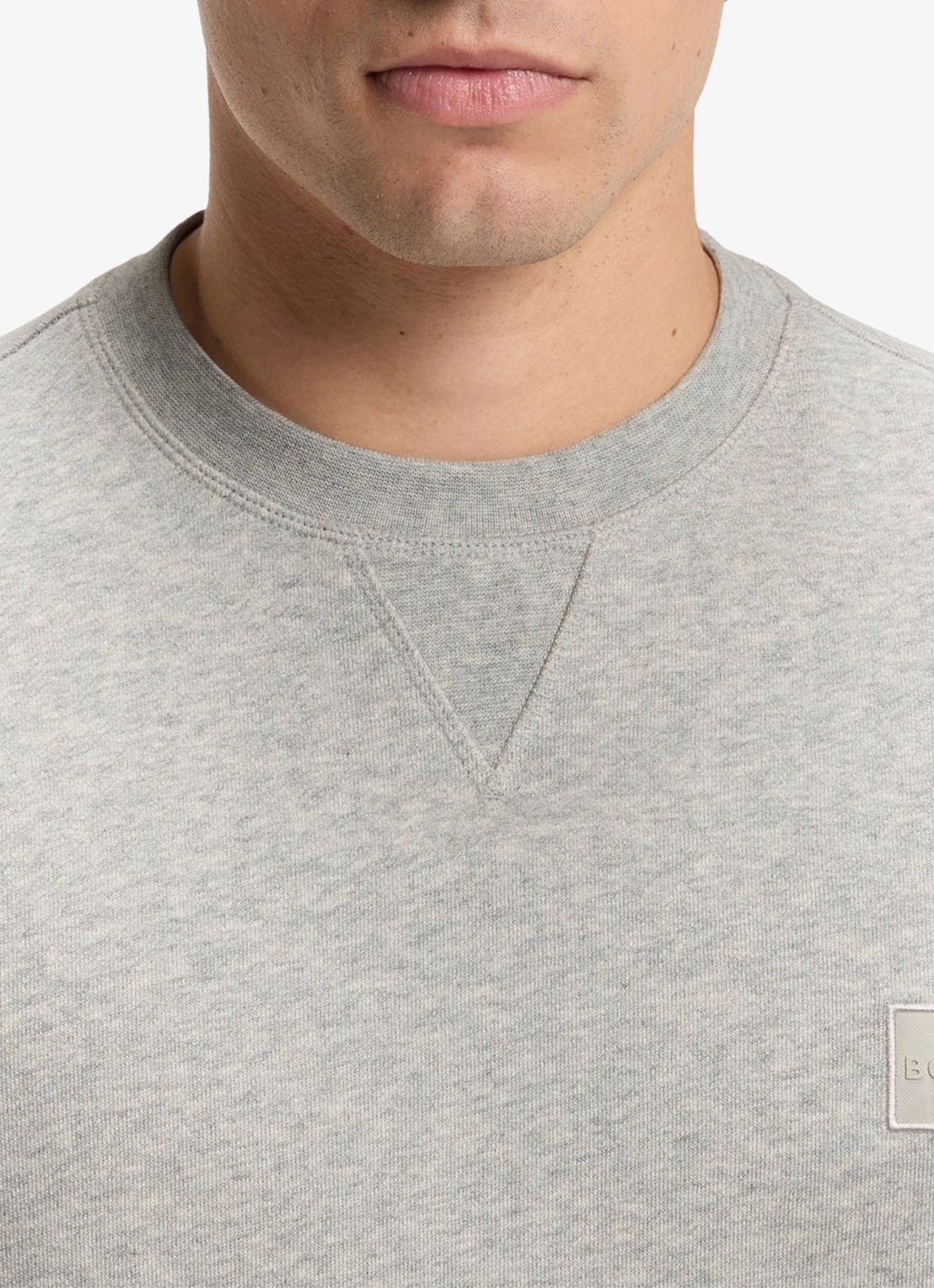 BOSS Westart sweater met logo - detail 4 open grey-086 / grijs