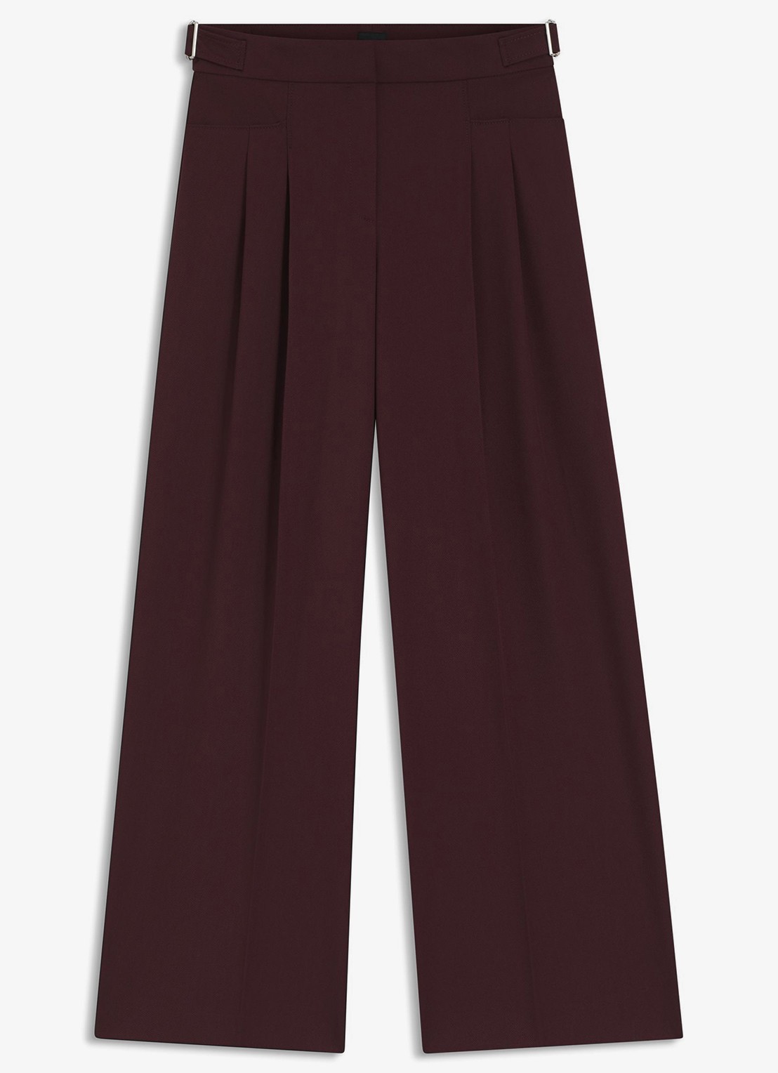 BOSS Wide fit pantalon met plooien - voorkant 3 bordeauxrood