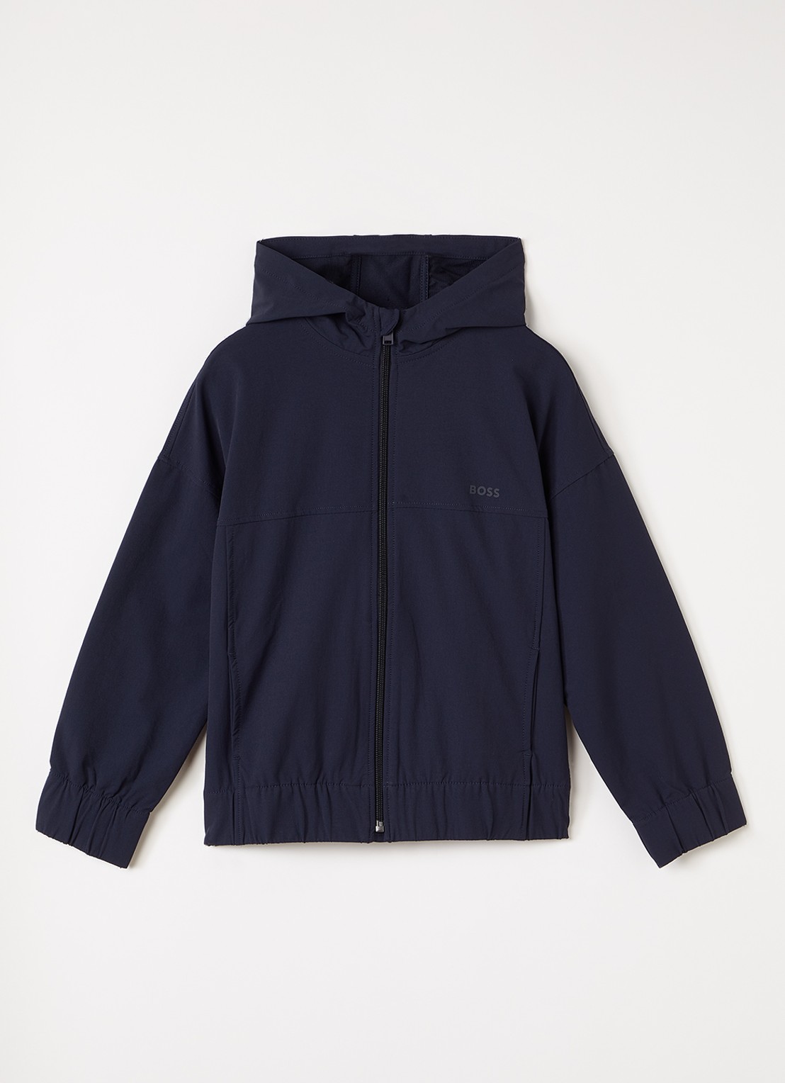 BOSS Windjack met capuchon - voorkant donkerblauw