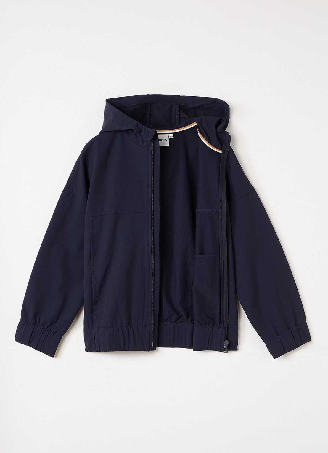 BOSS Windjack met capuchon - voorkant 2 donkerblauw