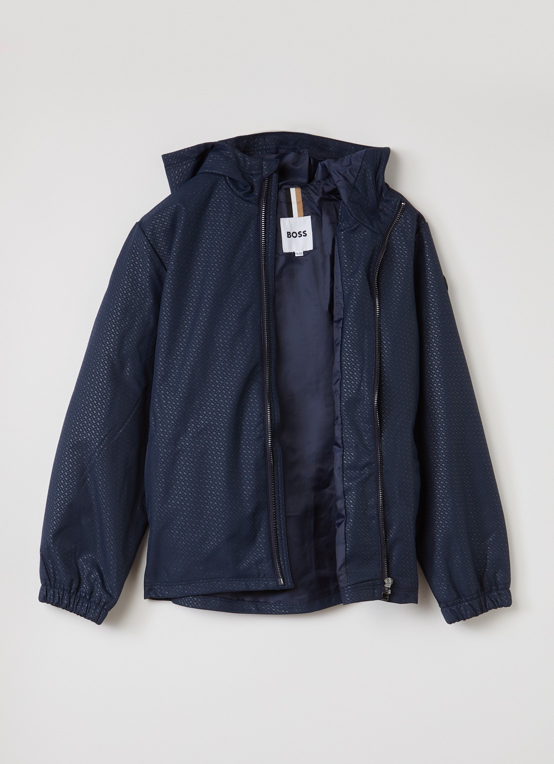 BOSS Windjack met logoprint - voorkant 2 donkerblauw