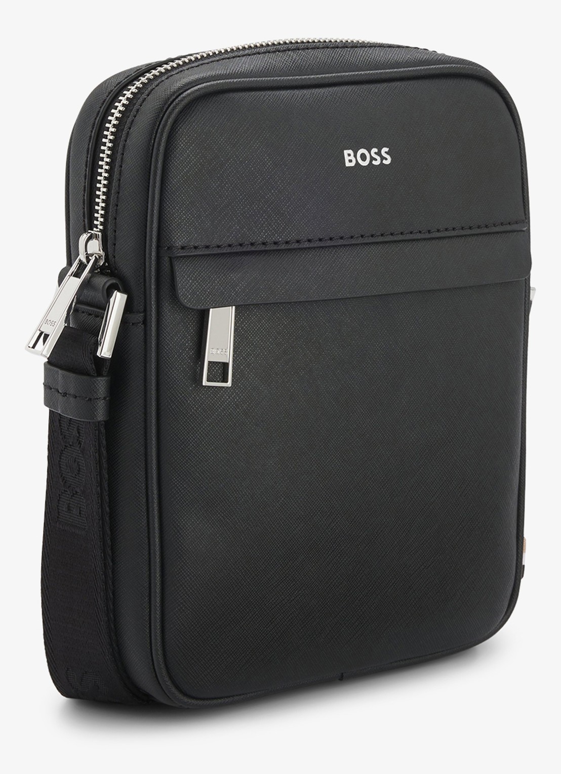 BOSS Zair crossbodytas van leer - detail 5 zwart