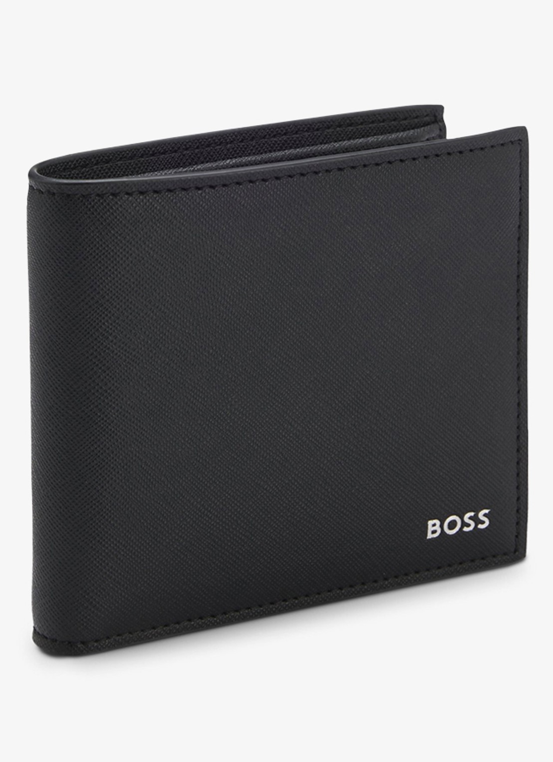 BOSS Zair portemonnee van leer met logo - detail zwart
