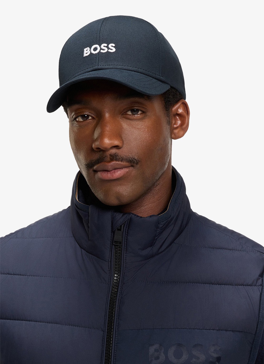 BOSS Zed pet met logoborduring - detail 3 donkerblauw