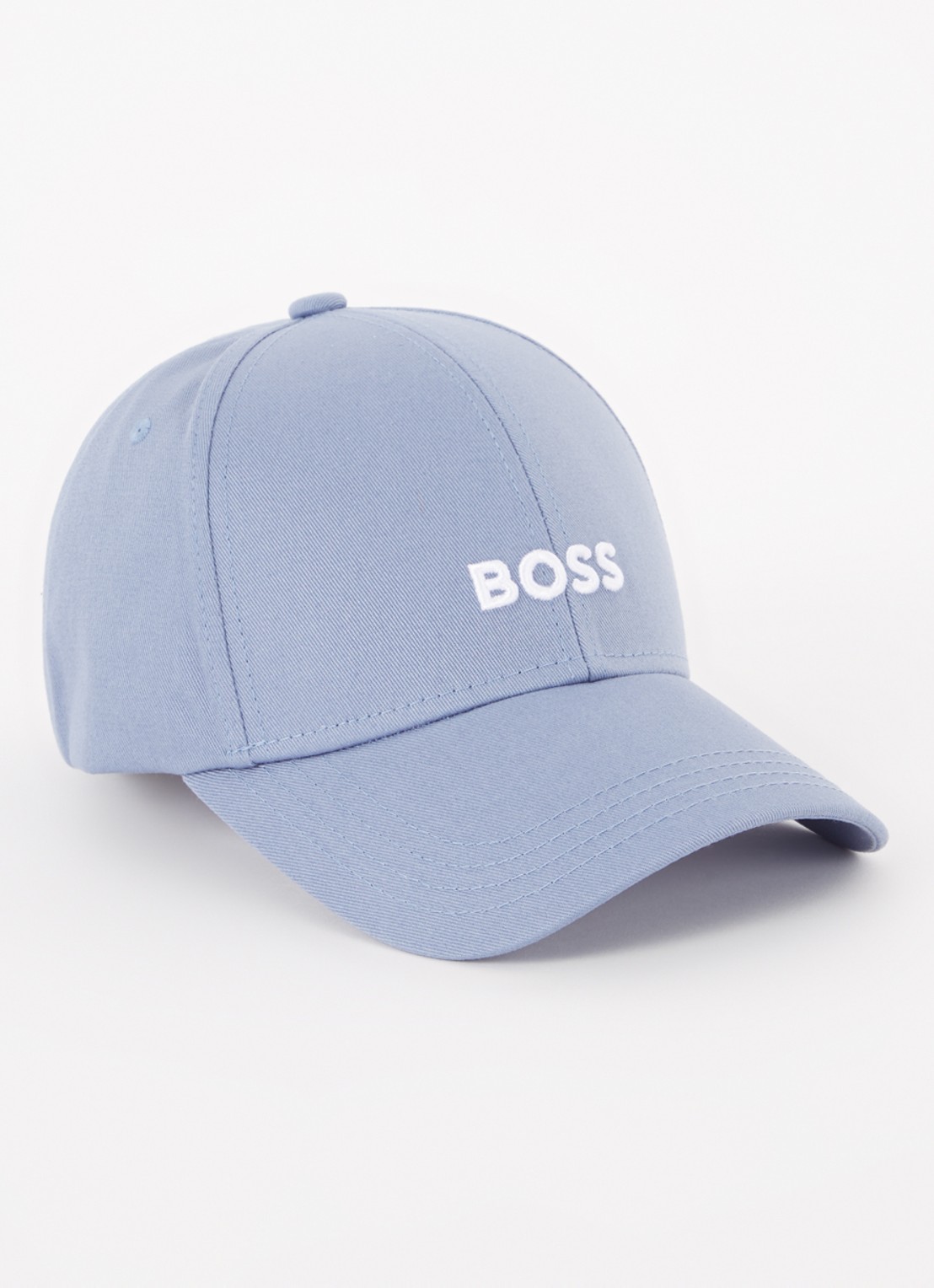 BOSS Zed pet met logoborduring - voorkant staalblauw
