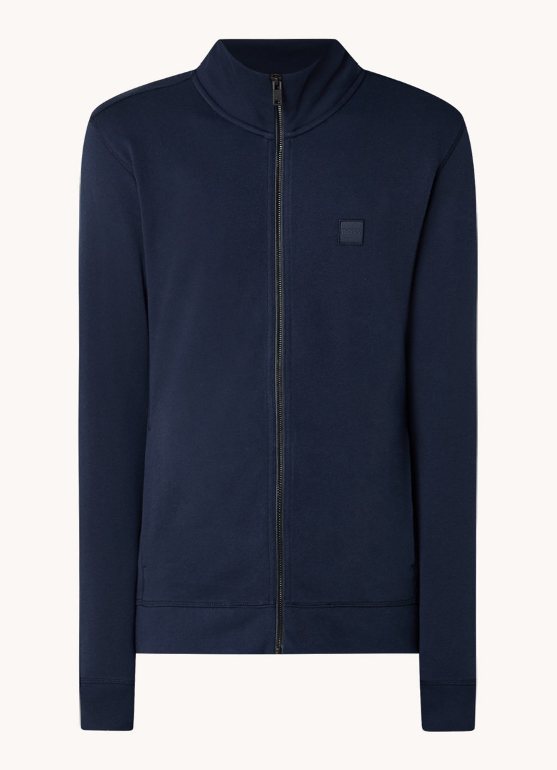 BOSS Zestart sweatvest met logo - voorkant 2 indigo