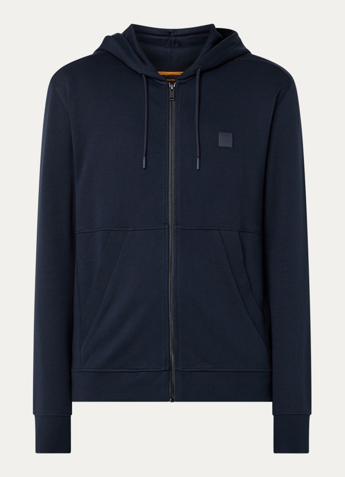 BOSS Zetalky sweatvest met logo - voorkant 3 donkerblauw