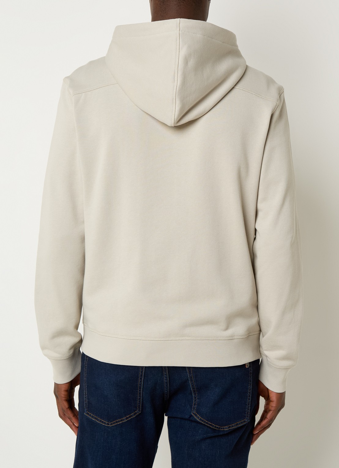 BOSS Zetalky sweatvest met logo - achterkant beige