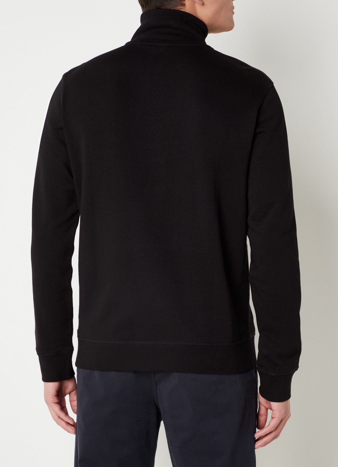 BOSS Zetrust sweater met logo en halve rits  - achterkant 5 black-001 / zwart