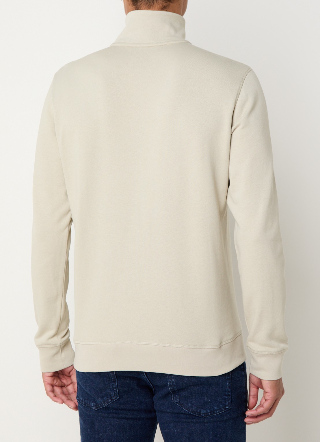 BOSS Zetrust sweater met logo en halve rits  - achterkant 4 light beige-271 / beige