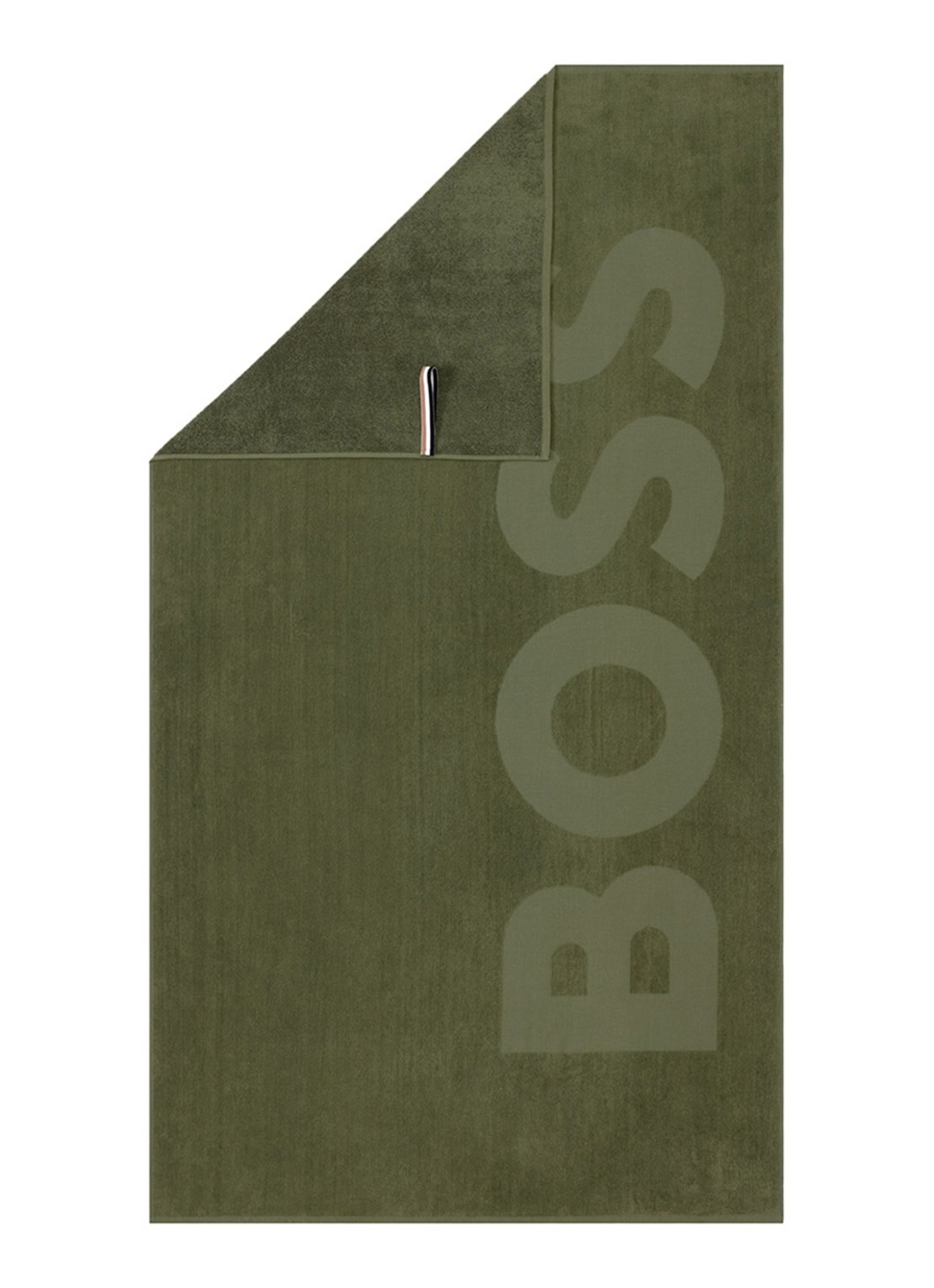 BOSS Zuma strandlaken - 420g/m² - 100 x 180 cm - voorkant 4 olijfgroen