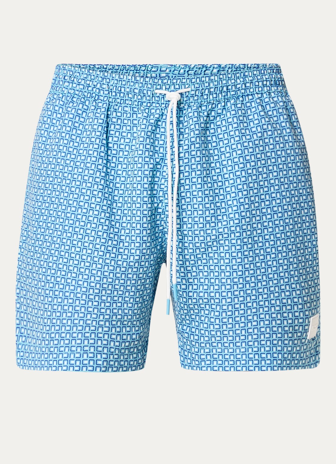 BOSS Zwemshort met microprint en logopatch - voorkant 3 light/pastel blue-455 / blauw