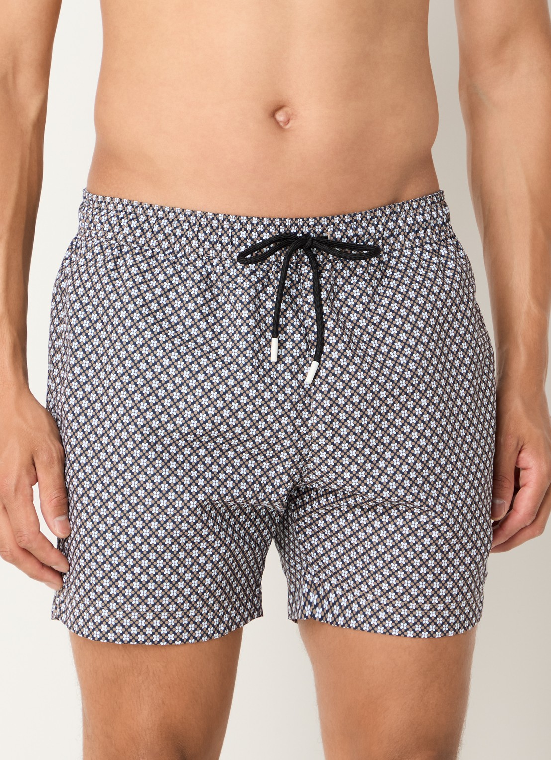BOSS Zwemshort met microprint en logopatch - detail 4 black-003 / zwart