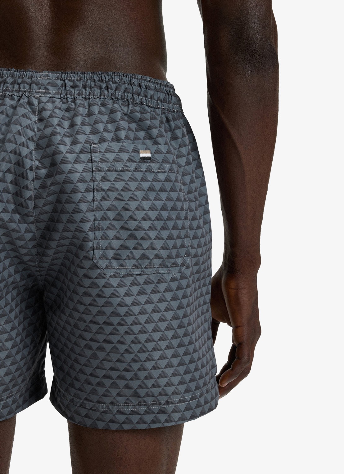 BOSS Zwemshort met microprint en logopatch - detail 4 open grey-062 / grijs