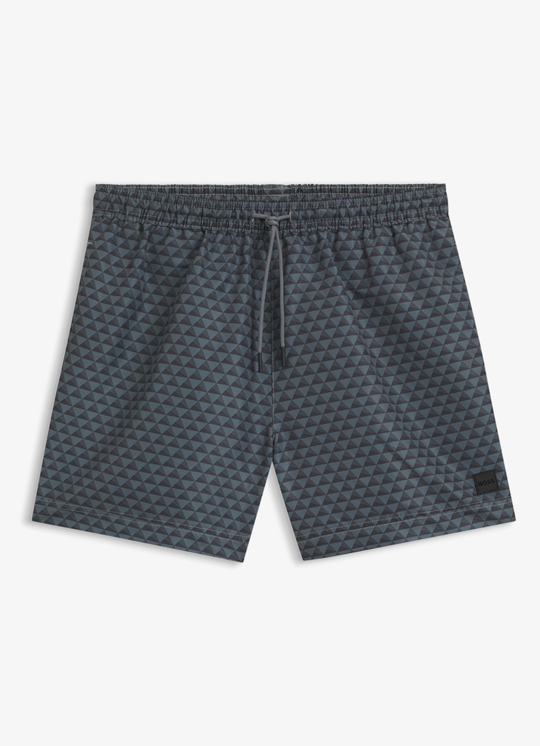 BOSS Zwemshort met microprint en logopatch - voorkant open grey-062 / grijs