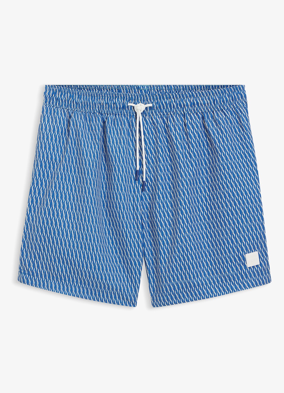 BOSS Zwemshort met microprint en logopatch - voorkant bright blue-436 / blauw
