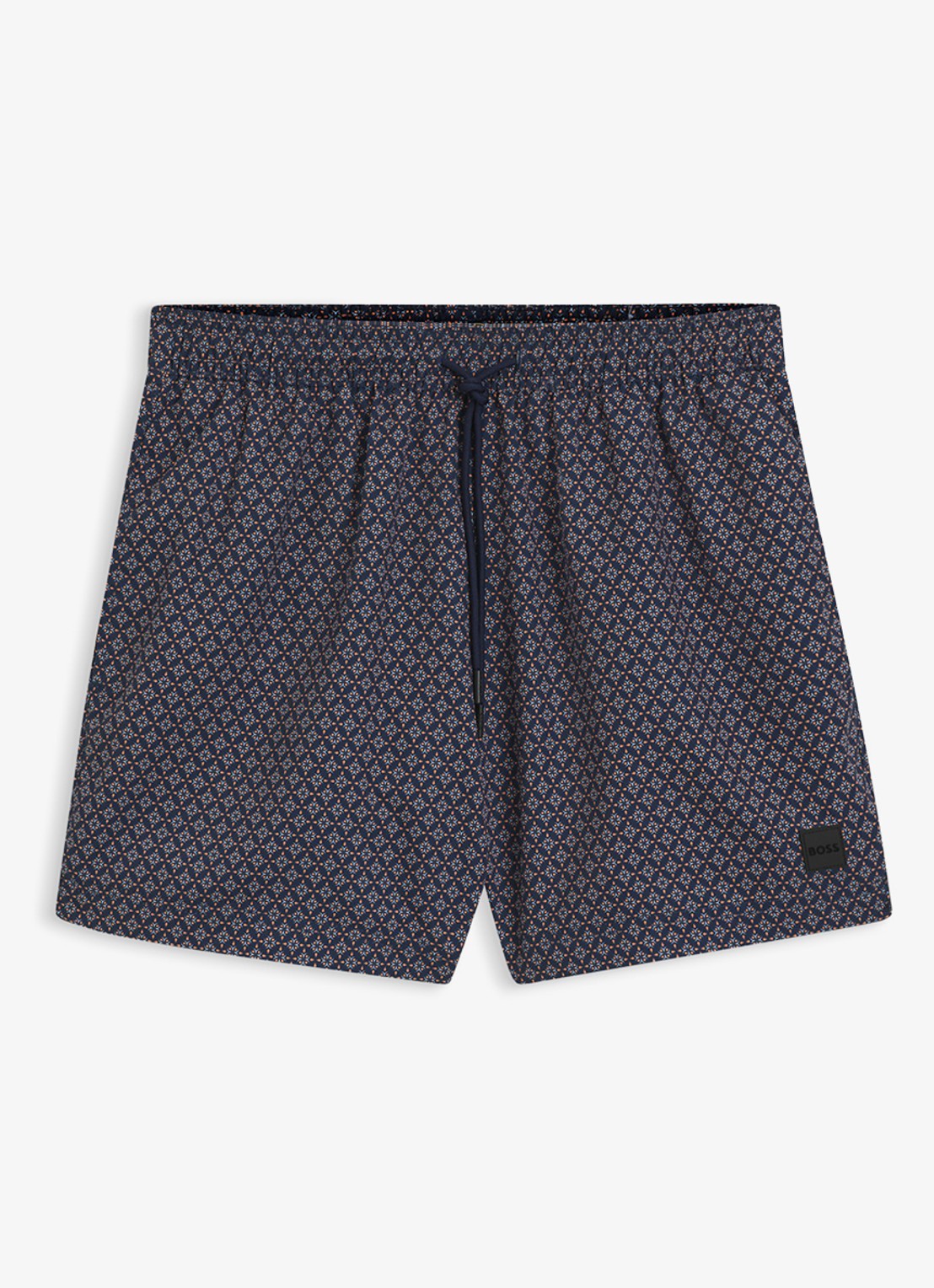 BOSS Zwemshort met microprint en logopatch - voorkant bright orange-820 / oranje