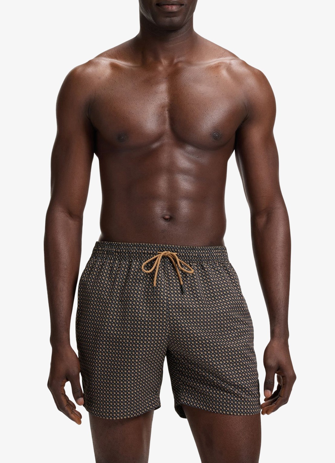 BOSS Zwemshort met microprint en logopatch - detail black-004 / zwart