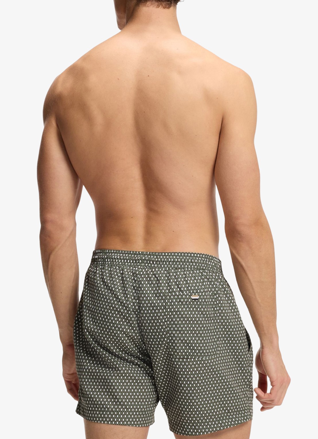 BOSS Zwemshort met microprint en logopatch - achterkant 4 open green-351 / groen