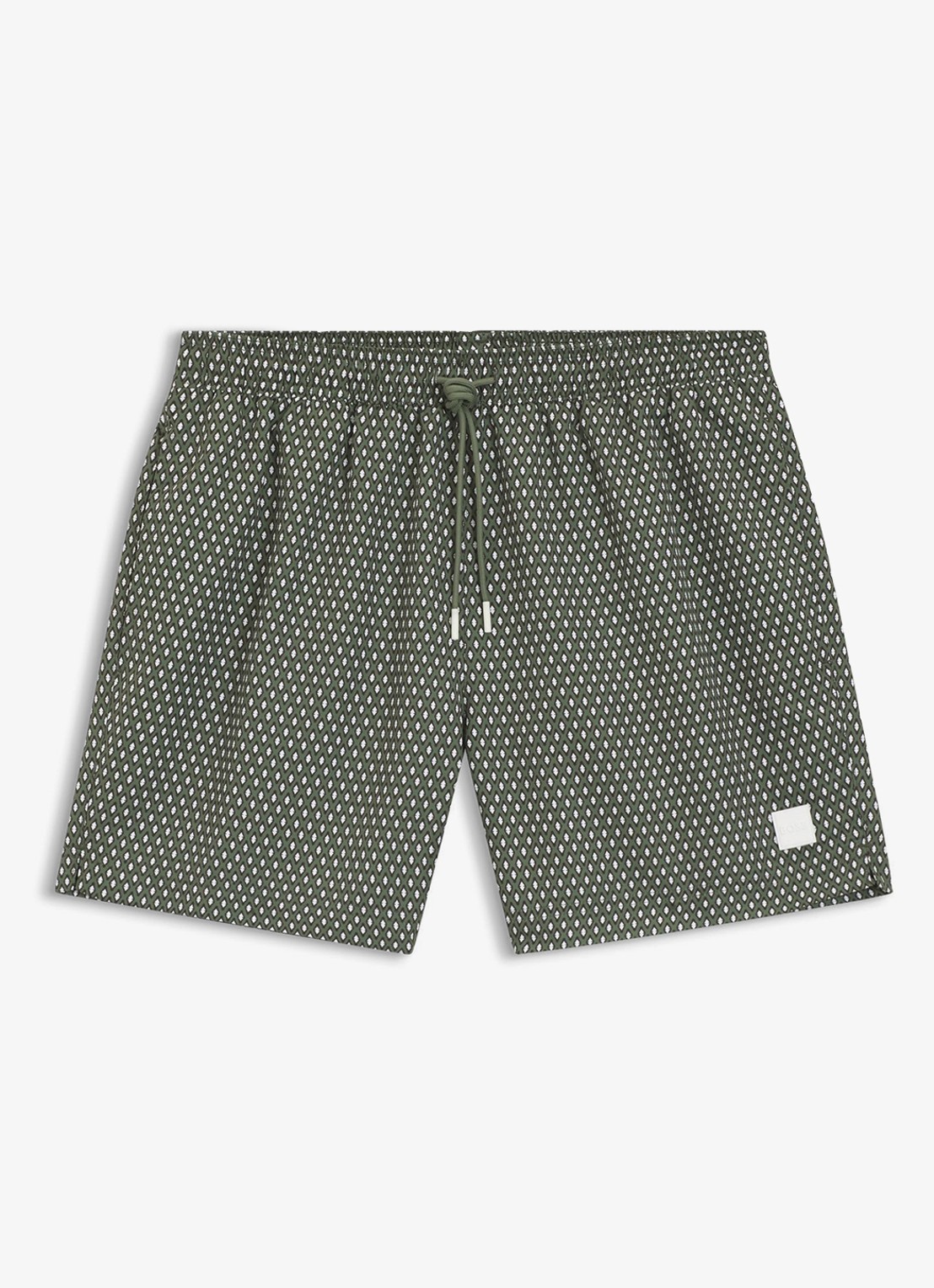 BOSS Zwemshort met microprint en logopatch - voorkant open green-351 / groen