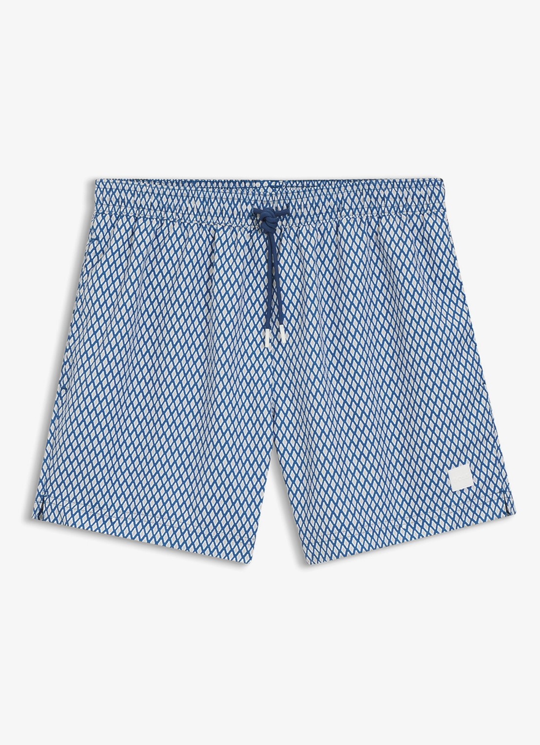 BOSS Zwemshort met microprint en logopatch - voorkant 2 open blue-462 / blauw