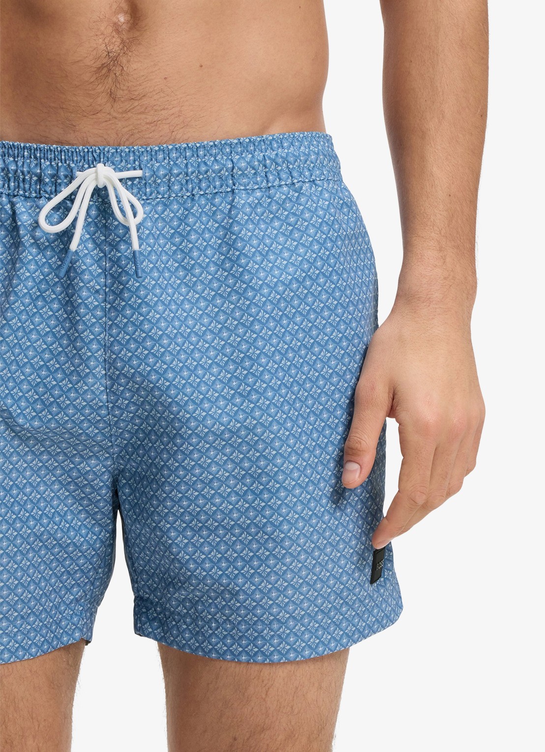 BOSS Zwemshort met microprint en logopatch - detail 4 light/pastel blue-458 / blauw