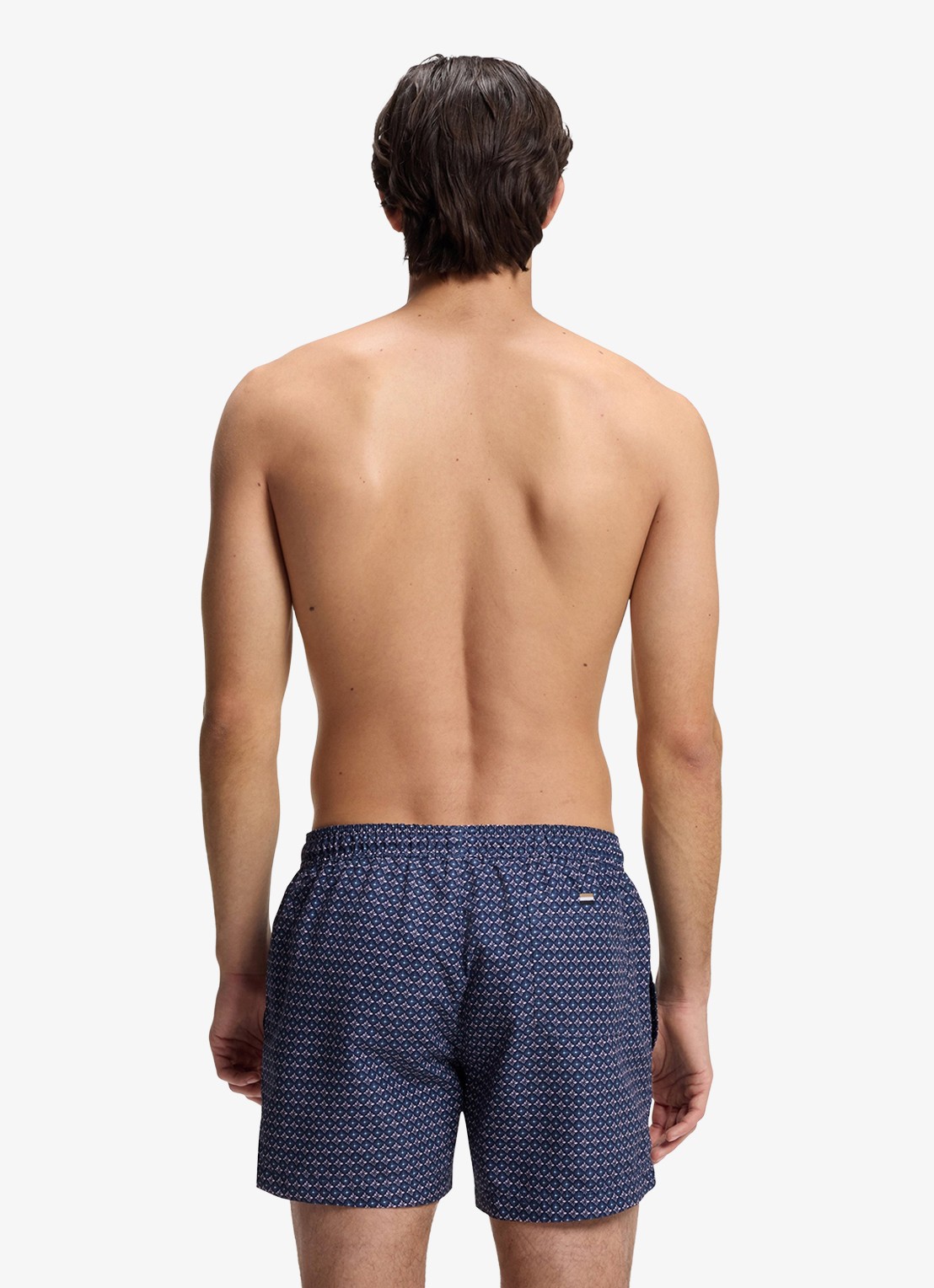 BOSS Zwemshort met microprint en logopatch - achterkant bright pink-672 / roze