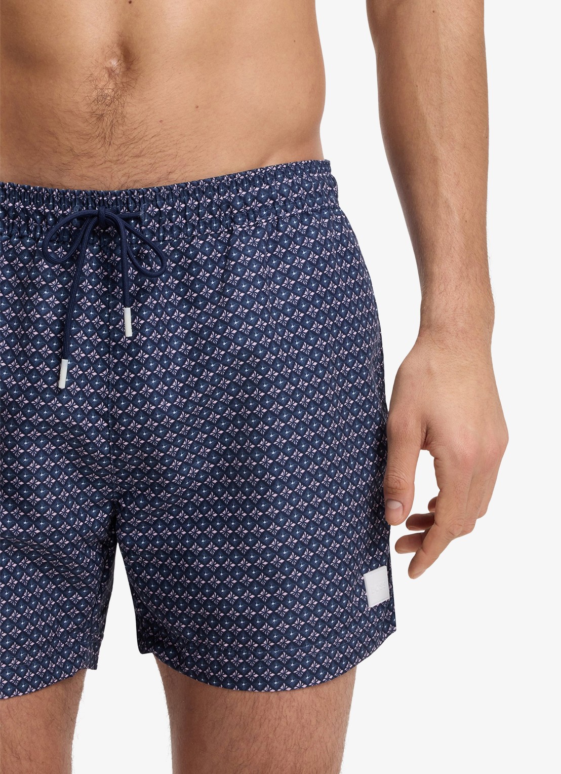BOSS Zwemshort met microprint en logopatch - detail 4 bright pink-672 / roze