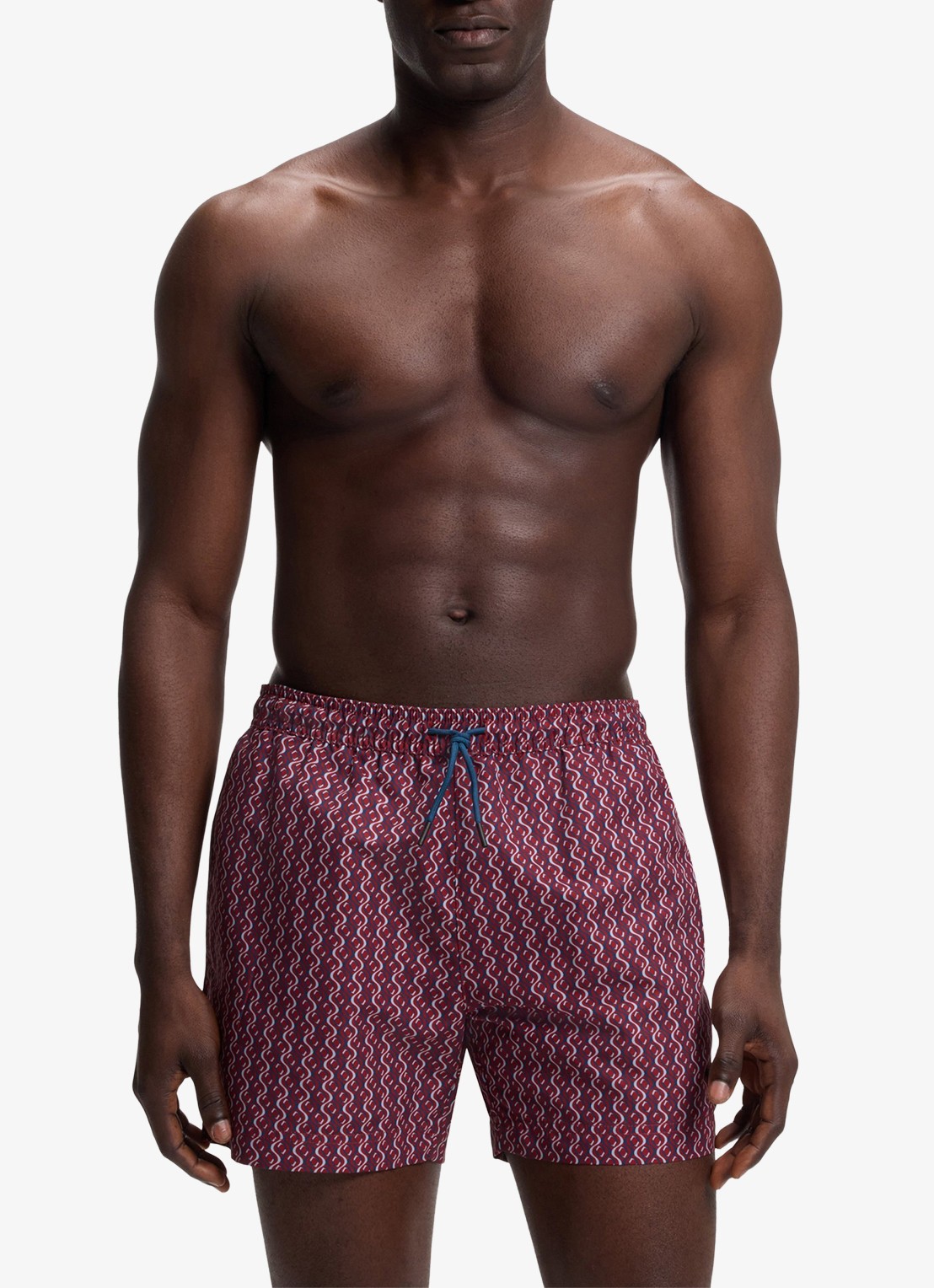 BOSS Zwemshort met microprint en logopatch - detail 2 medium red-614 / rood