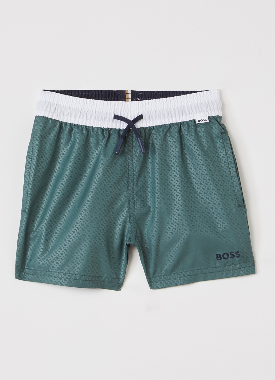 BOSS Zwemshorts met logoprint - voorkant groen