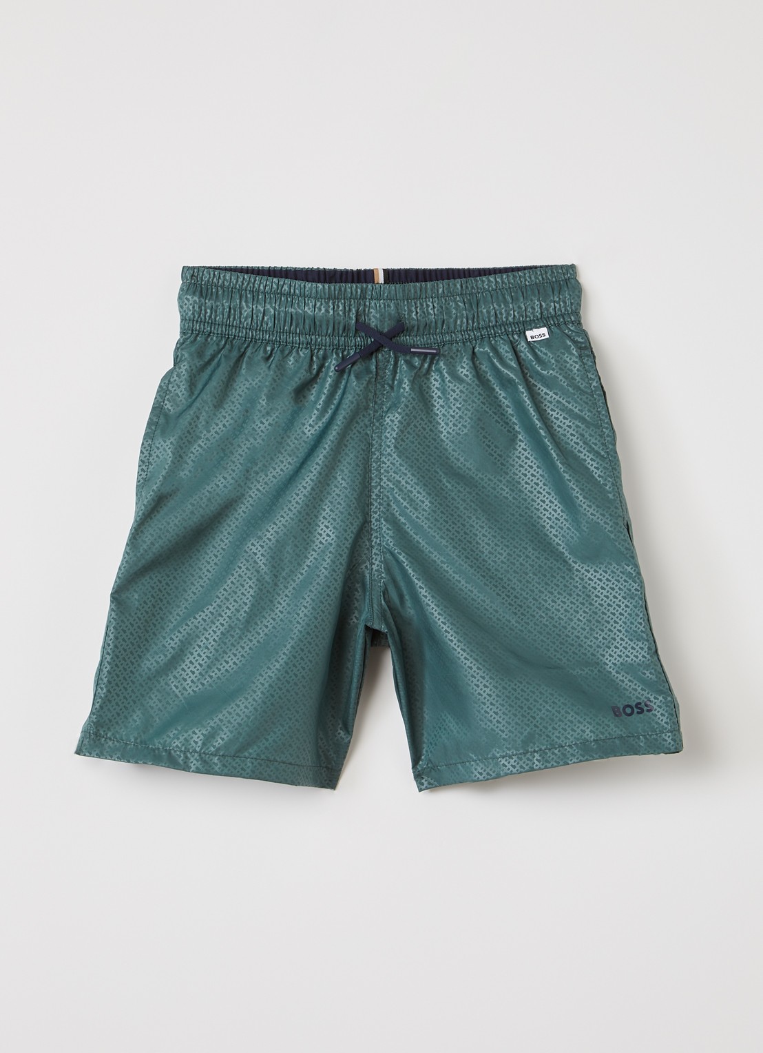 BOSS Zwemshorts met logoprint - voorkant groen