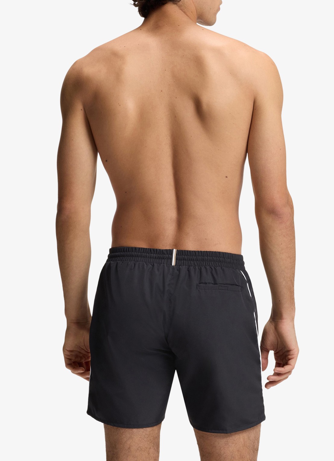 BOSS Zwemshorts met steekzakken en logo - achterkant 5 black-001 / zwart