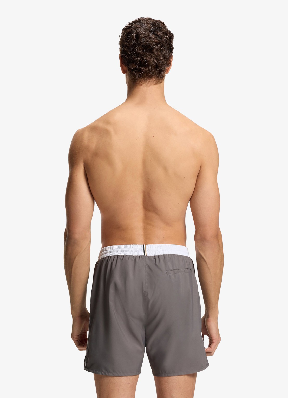 BOSS Zwemshorts met steekzakken en logo - achterkant 4 dark grey-025 / grijs