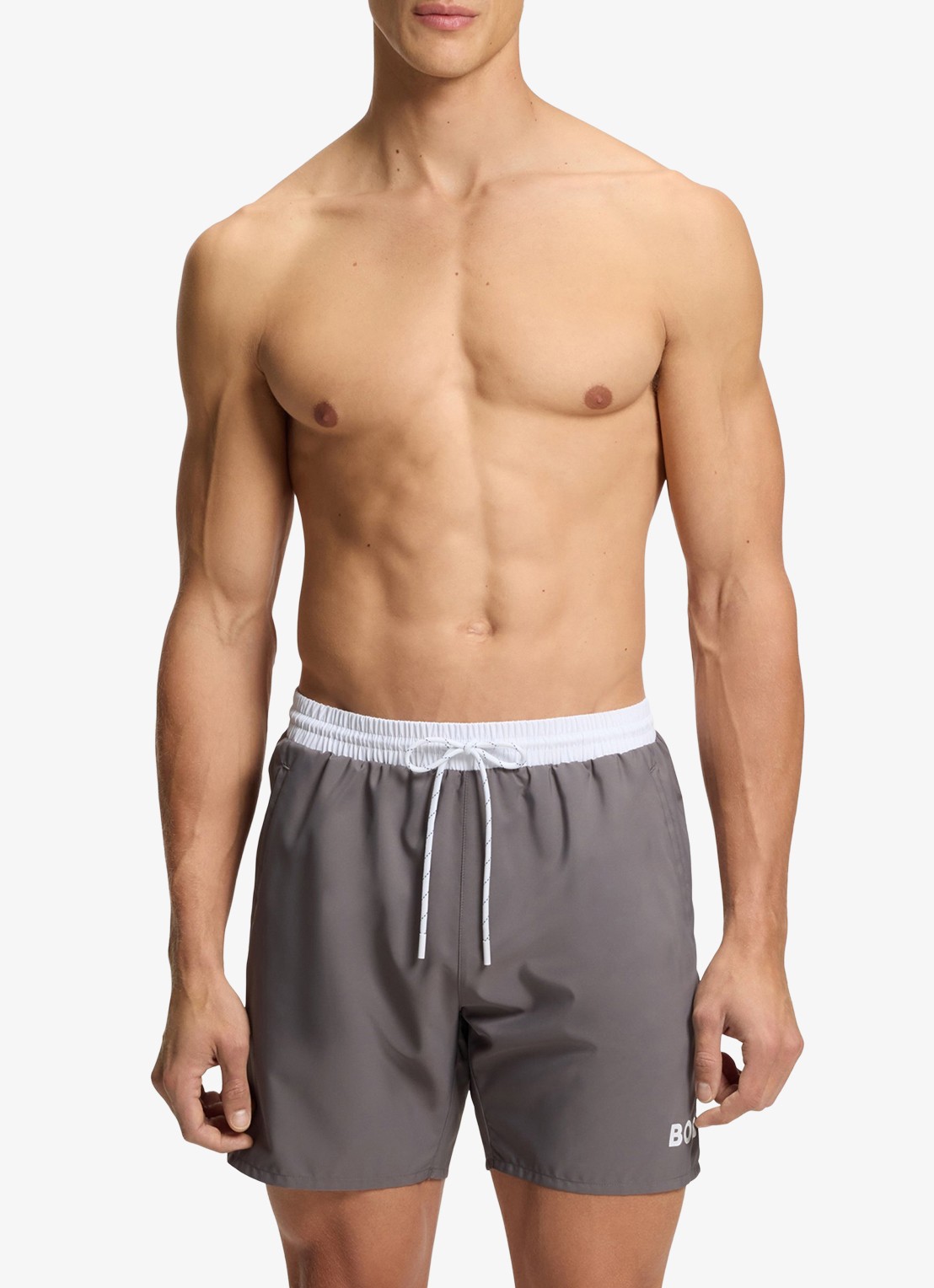 BOSS Zwemshorts met steekzakken en logo - detail 2 dark grey-025 / grijs