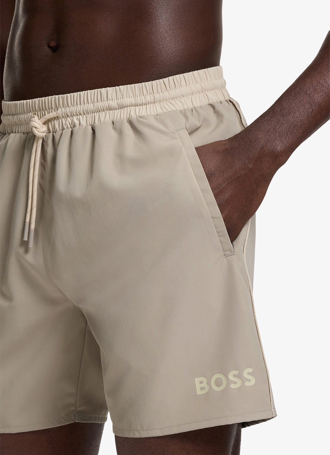 BOSS Zwemshorts met steekzakken en logo - detail 3 light beige-274 / beige
