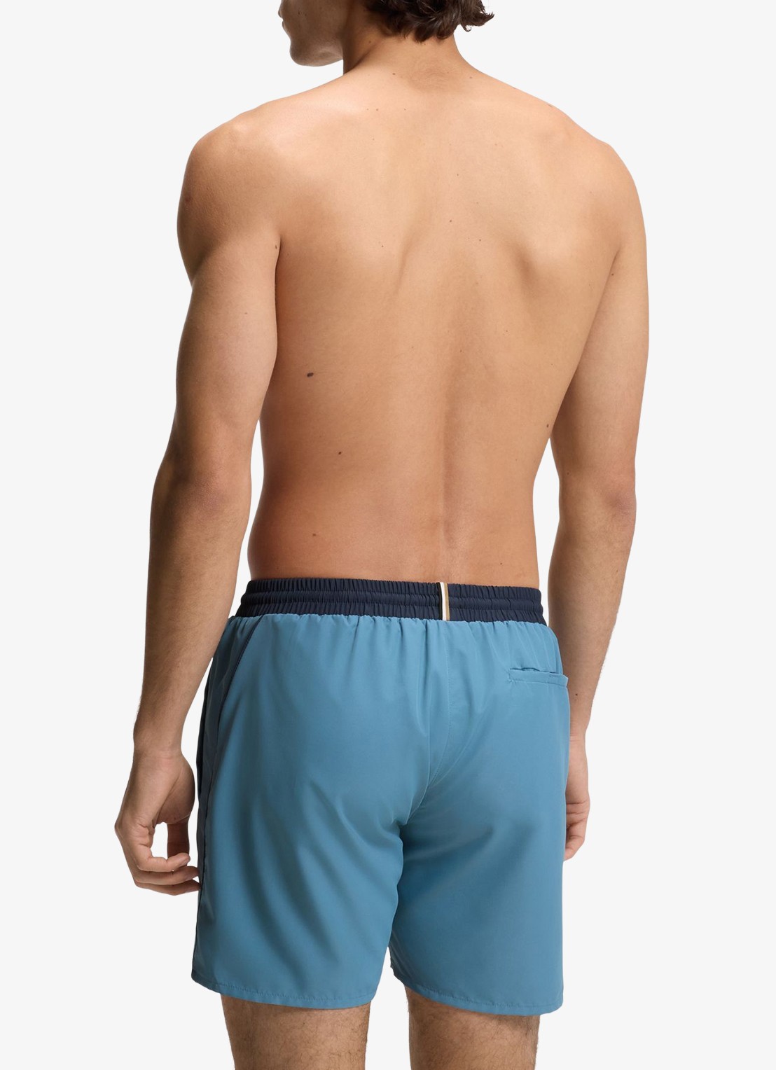 BOSS Zwemshorts met steekzakken en logo - achterkant turquoise/aqua-445 / blauw
