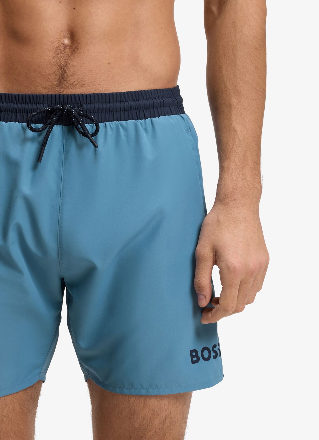 BOSS Zwemshorts met steekzakken en logo - detail 3 turquoise/aqua-445 / blauw