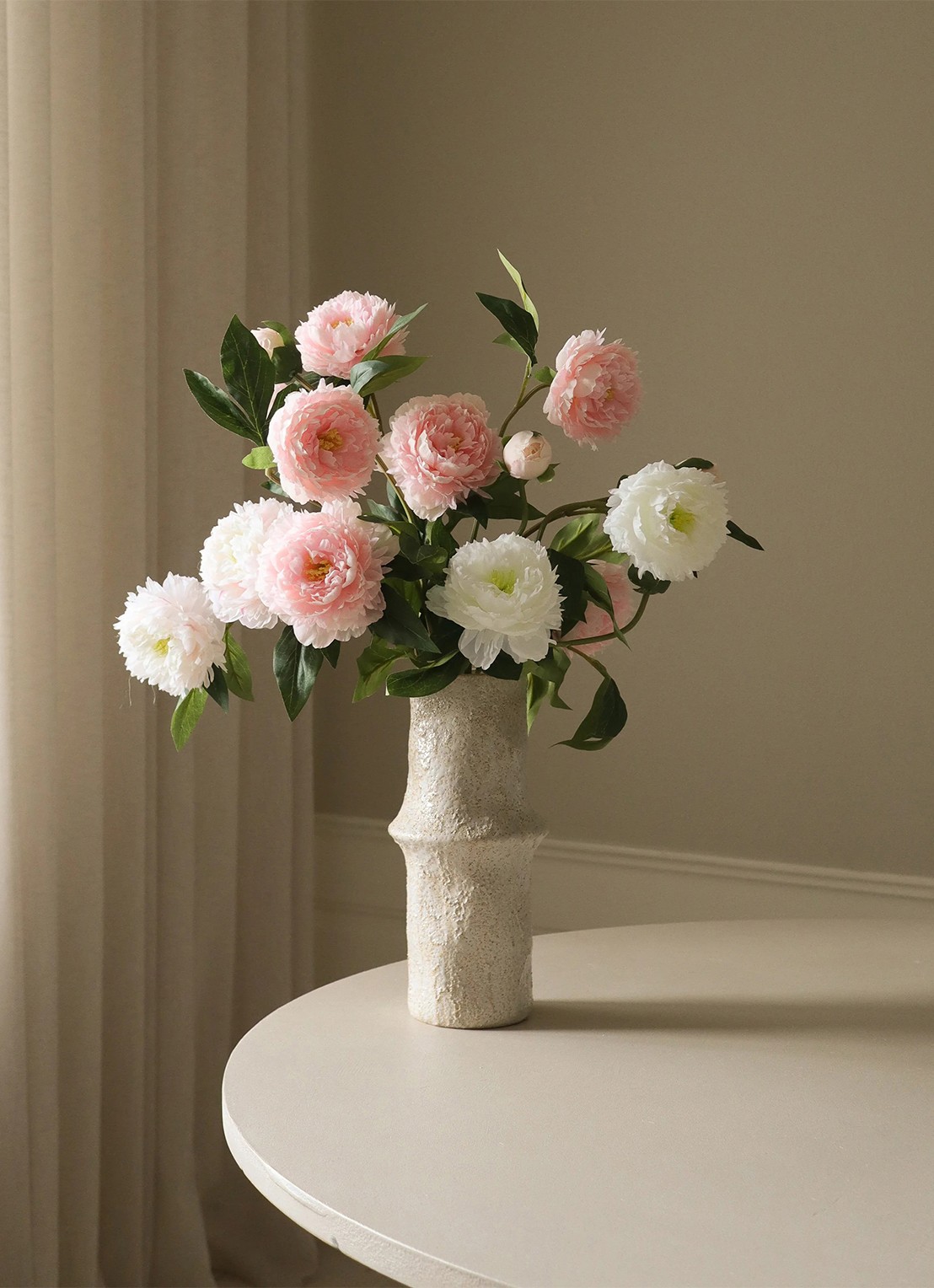Botané Peony kunstboeket - voorkant 2 lichtroze