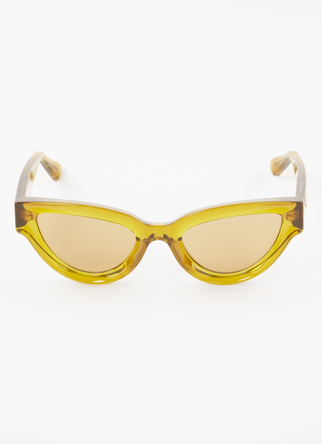 Bottega Veneta Cat Eye zonnebril BV1249S - detail mosterd