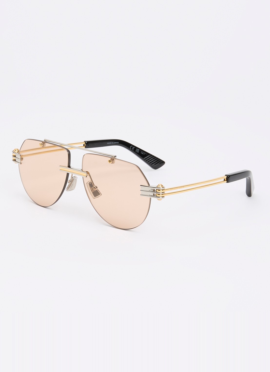 Bottega Veneta Retro zonnebril BV1342S - voorkant goud