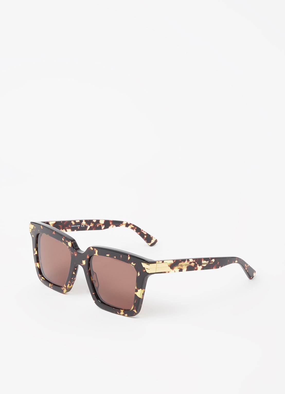 Bottega Veneta Zonnebril BV1005S - voorkant 3 donkerbruin