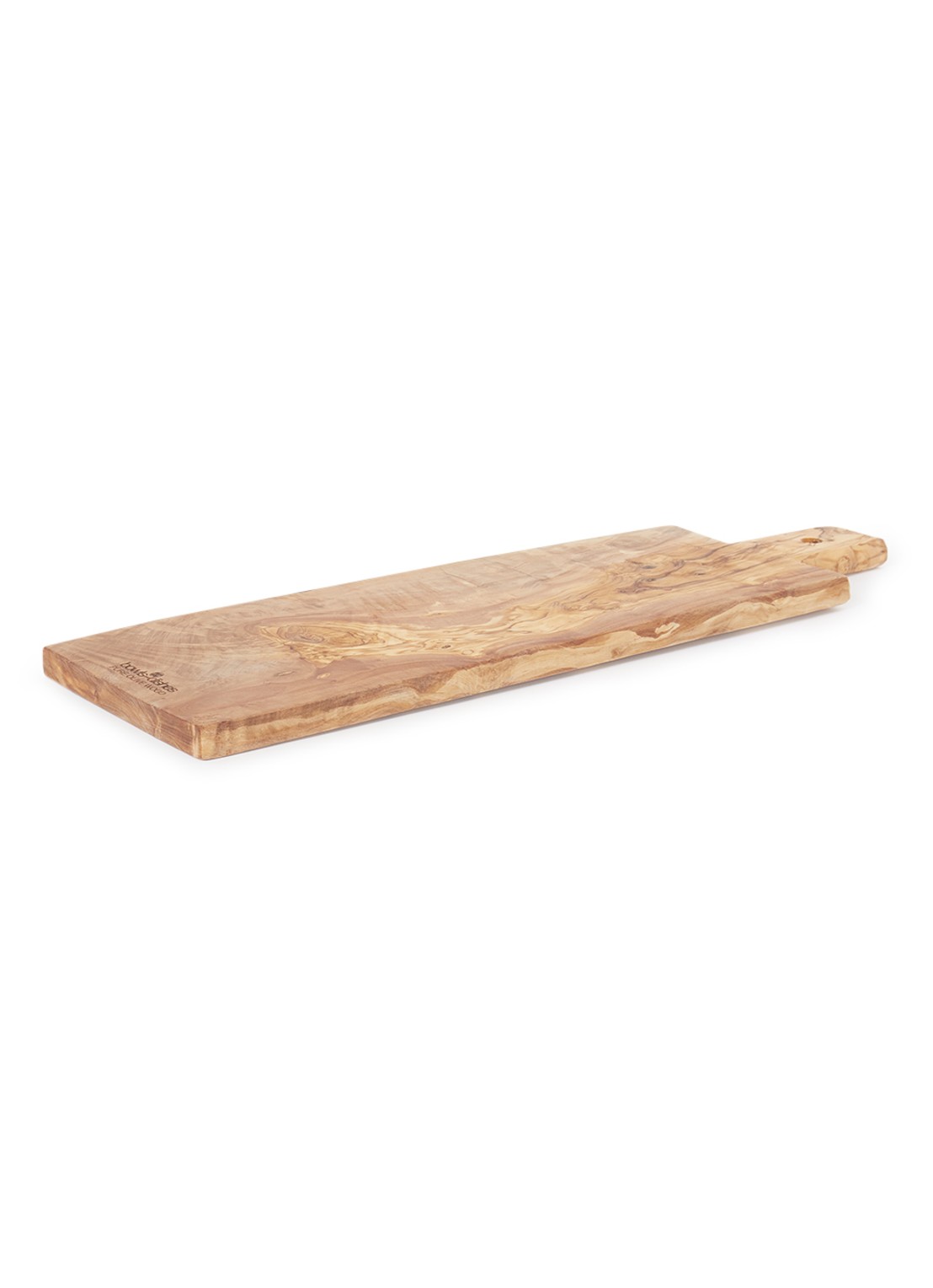 Bowls and Dishes Serveerplank van olijfhout met handvat  60 cm - voorkant bruin