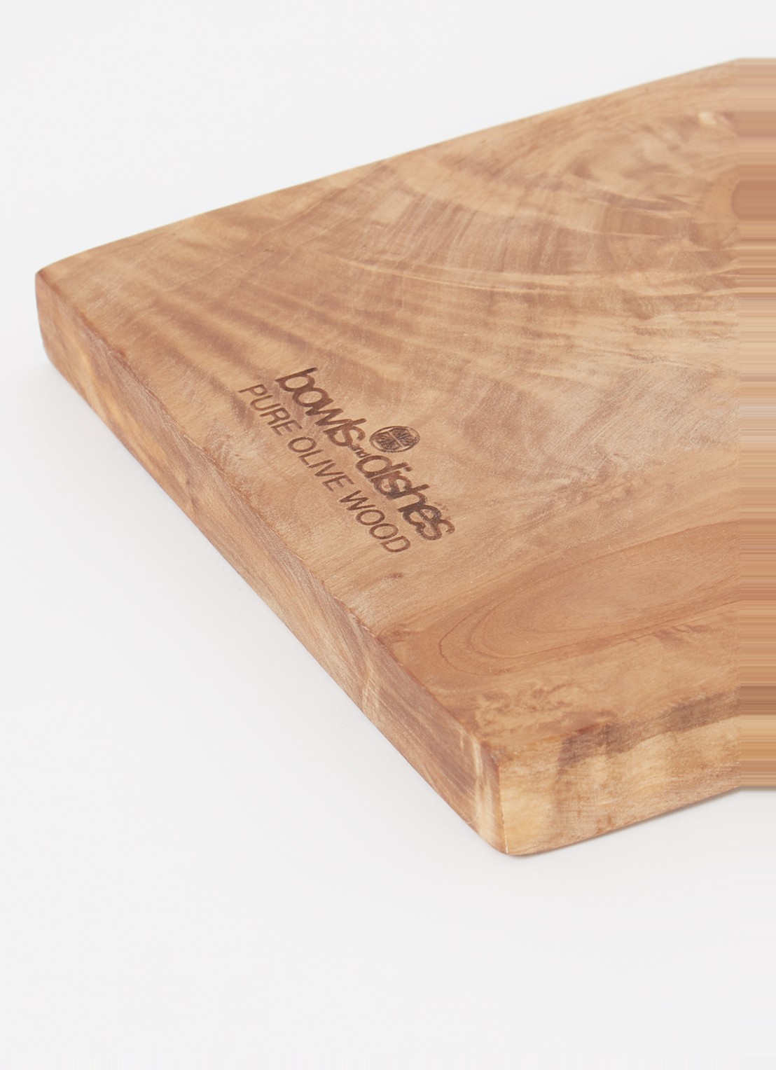 Bowls and Dishes Serveerplank van olijfhout met handvat  60 cm - voorkant 2 bruin