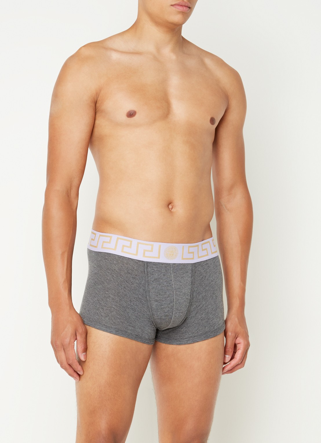 Boxershort met logoband - voorkant 2 grijs