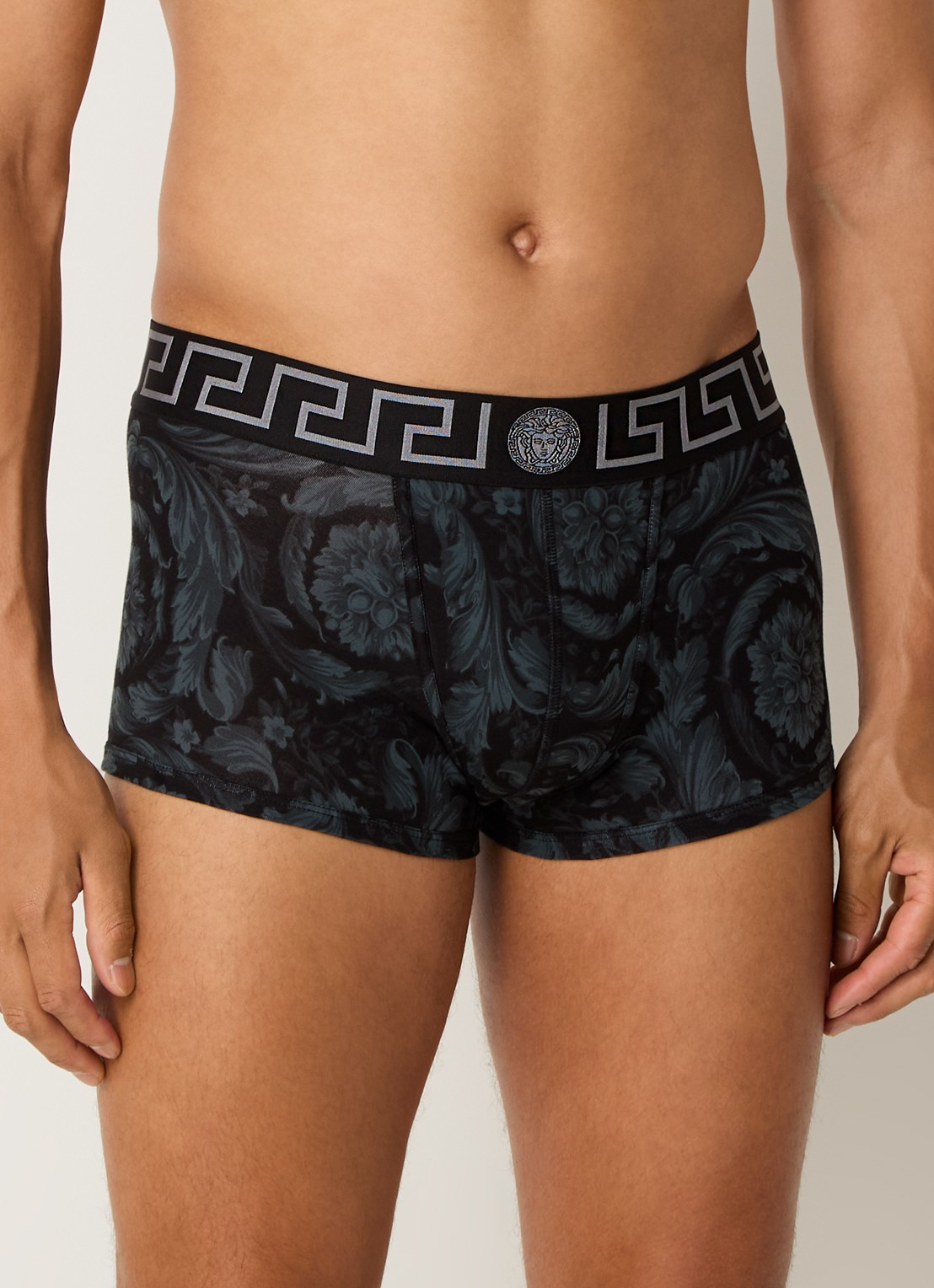 Boxershort van  katoen met logoband - detail 4 zwart
