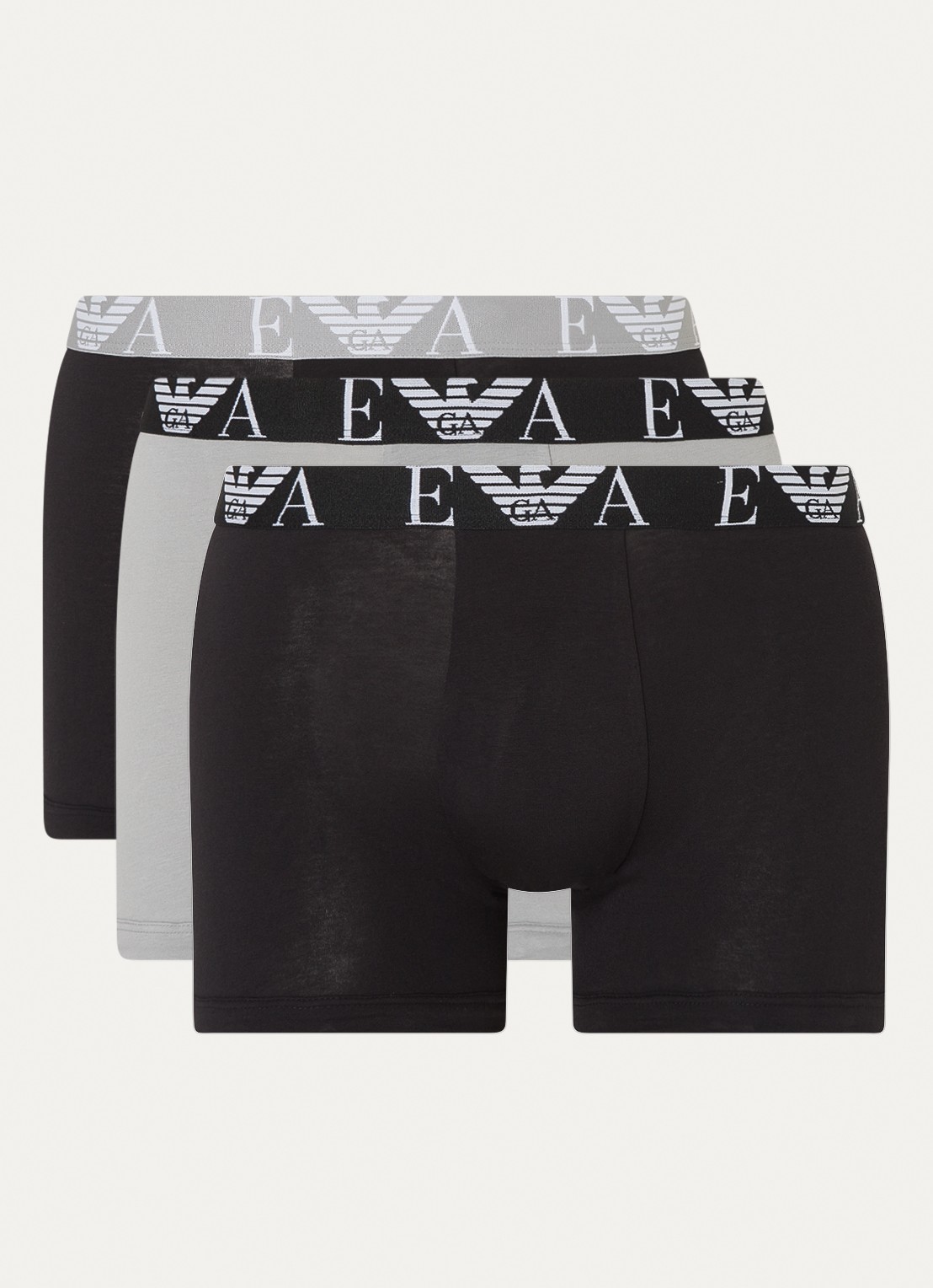 Boxershorts met logoband in 3-pack - voorkant 2 zwart