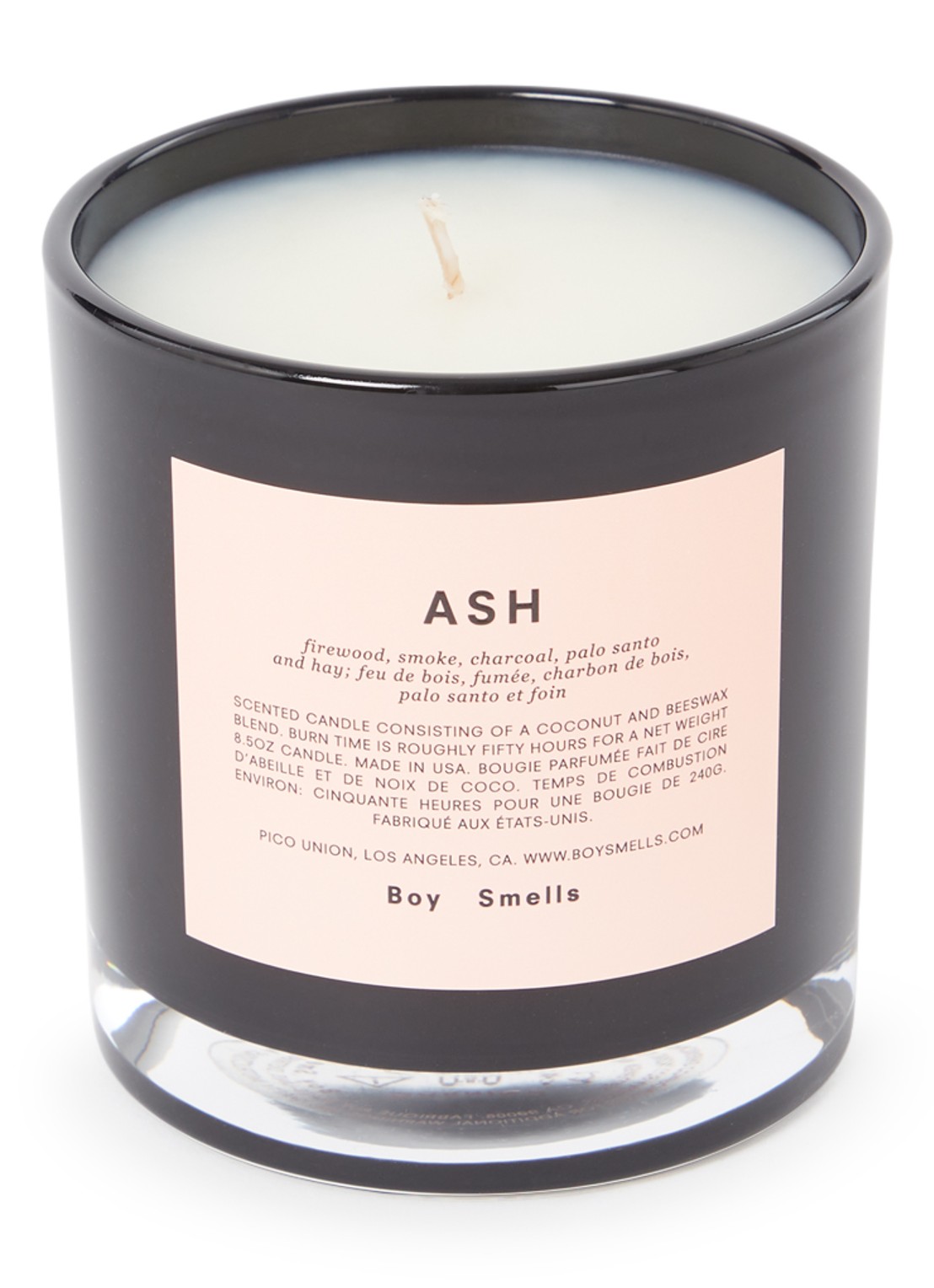 Boy Smells Ash geurkaars 240 gram - voorkant perzikroze