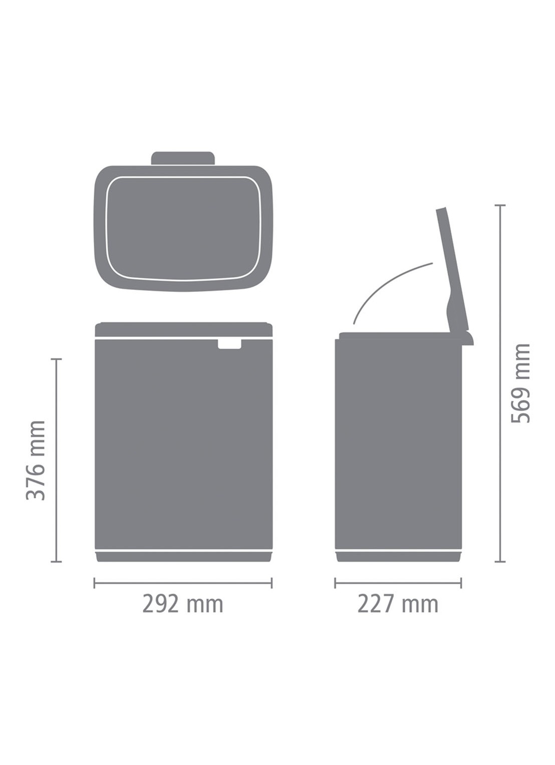 Brabantia Bo afvalemmer 12 liter met kunststof binnenemmer - detail 5 zwart
