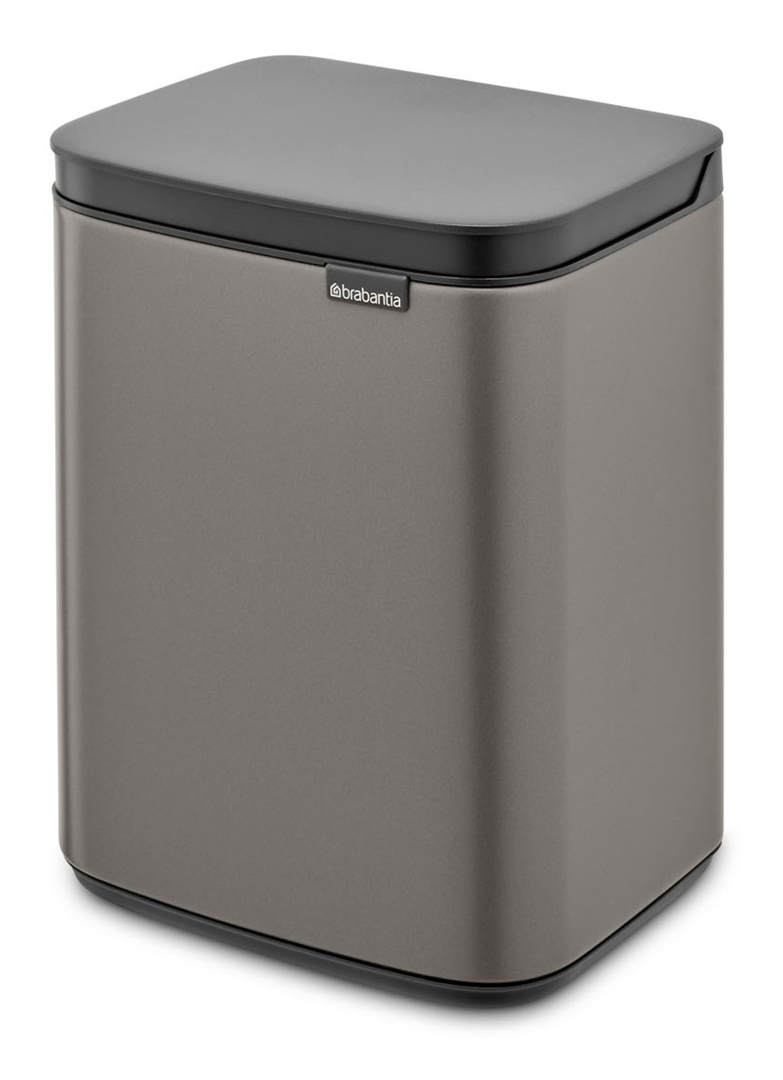 Brabantia Bo afvalemmer 4 liter met kunststof binnenemmer - voorkant zilver